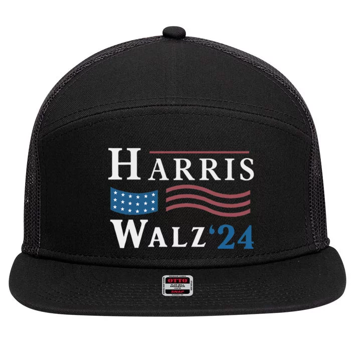 Harris Walz Waltz 2024 Vice President Vp Harris Tim Waltz 7 Panel Mesh Trucker Snapback Hat