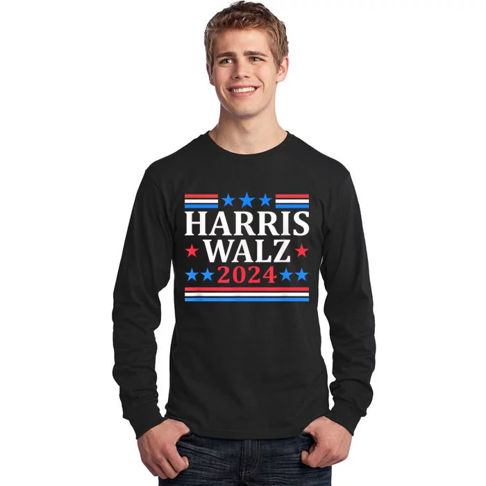 Harris Walz Waltz 2024 Vintage Style Kamala Harris Tim Walz Tall Long Sleeve T-Shirt