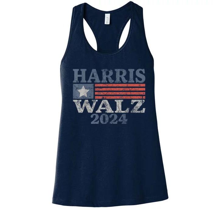 Harris Walz Waltz 2024 Vintage Style Kamala Harris Tim Walz Women's Racerback Tank