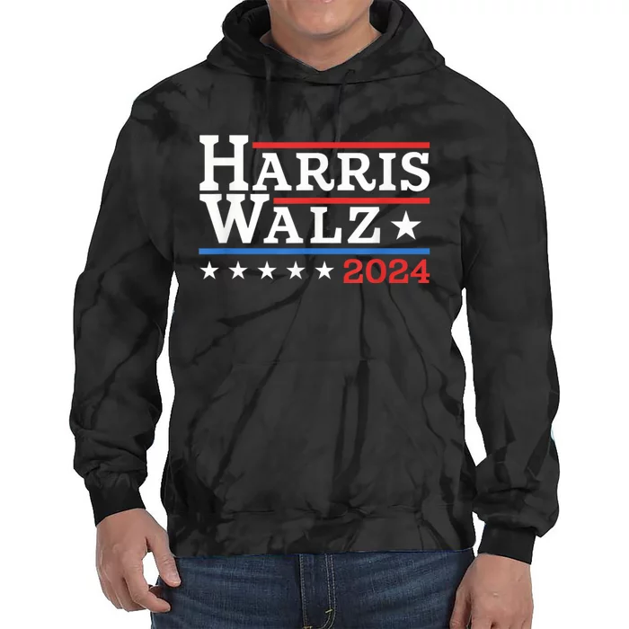 Harris Walz Waltz 2024 Vintage Style Kamala Harris Tim Walz Tie Dye Hoodie