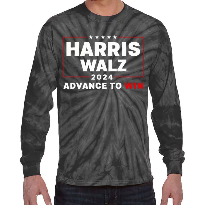 Harris Walz Waltz 2024 Advance To Win For 47th President Tie-Dye Long Sleeve Shirt