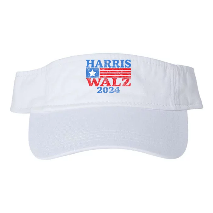 Harris Walz Waltz 2024 Vintage Style Kamala Harris Tim Walz Valucap Bio-Washed Visor