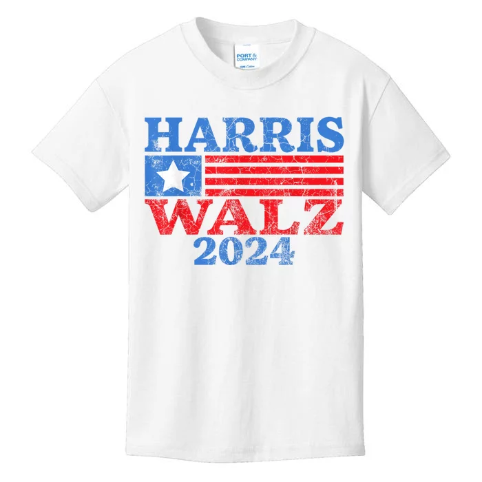 Harris Walz Waltz 2024 Vintage Style Kamala Harris Tim Walz Kids T-Shirt