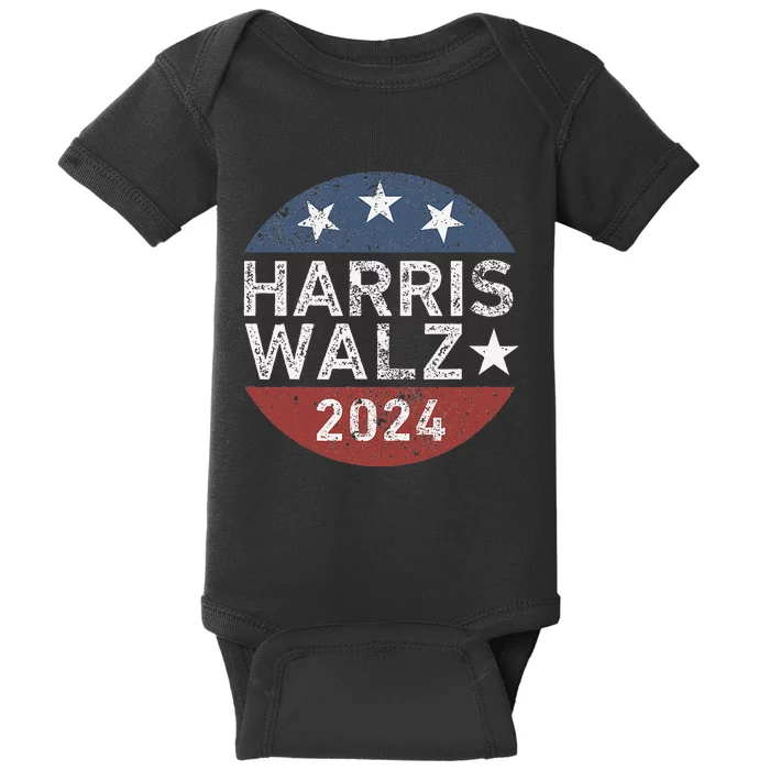 Harris Walz Waltz 2024 Retro Vintage Gift Baby Bodysuit