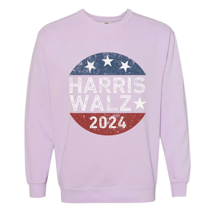 Harris Walz Waltz 2024 Retro Vintage Gift Garment-Dyed Sweatshirt