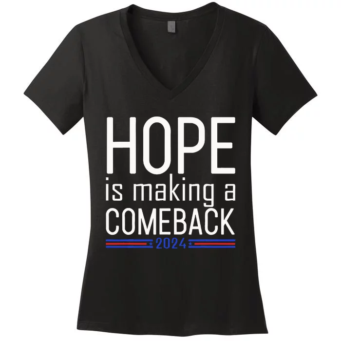 Harris Walz Waltz 2024 Hope Is Making A Comeback Women's V-Neck T-Shirt