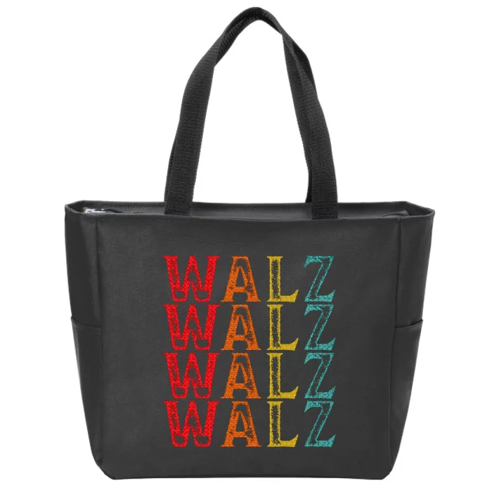 Harris Walz Waltz 2024 Tim Walz Waltz Last Name Zip Tote Bag