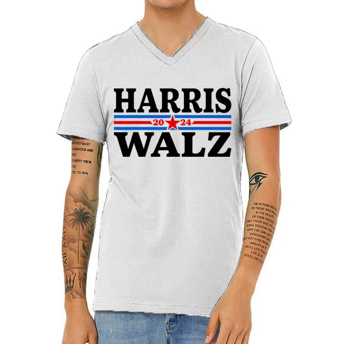 Harris Walz Waltz 2024 Vintage Style Kamala Harris Tim Walz V-Neck T-Shirt