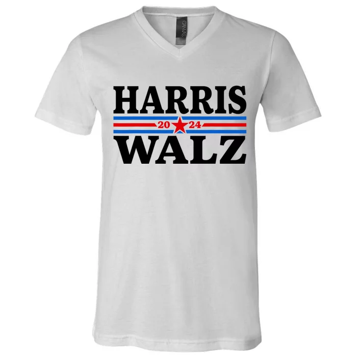 Harris Walz Waltz 2024 Vintage Style Kamala Harris Tim Walz V-Neck T-Shirt