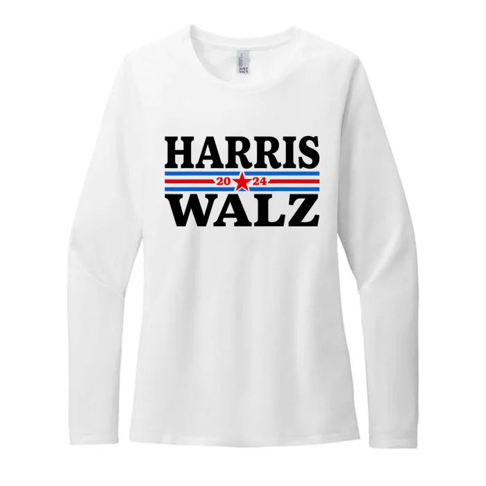 Harris Walz Waltz 2024 Vintage Style Kamala Harris Tim Walz Womens CVC Long Sleeve Shirt