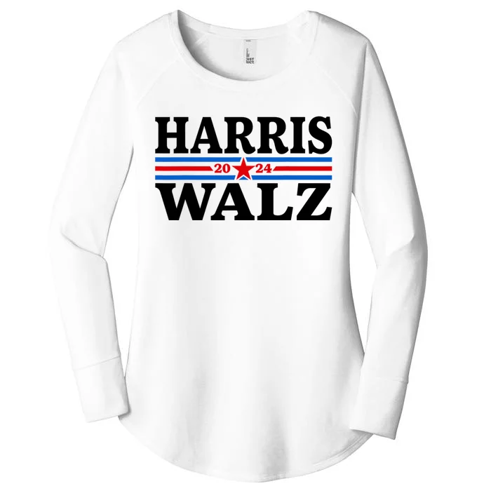 Harris Walz Waltz 2024 Vintage Style Kamala Harris Tim Walz Women's Perfect Tri Tunic Long Sleeve Shirt