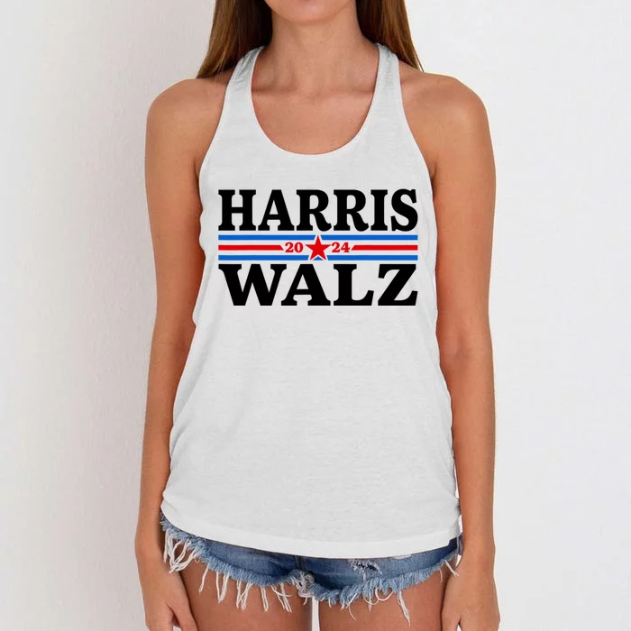 Harris Walz Waltz 2024 Vintage Style Kamala Harris Tim Walz Women's Knotted Racerback Tank