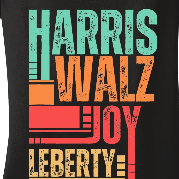 Harris Walz Waltz 2024 Harris Walz Joy Liberty Women's V-Neck T-Shirt