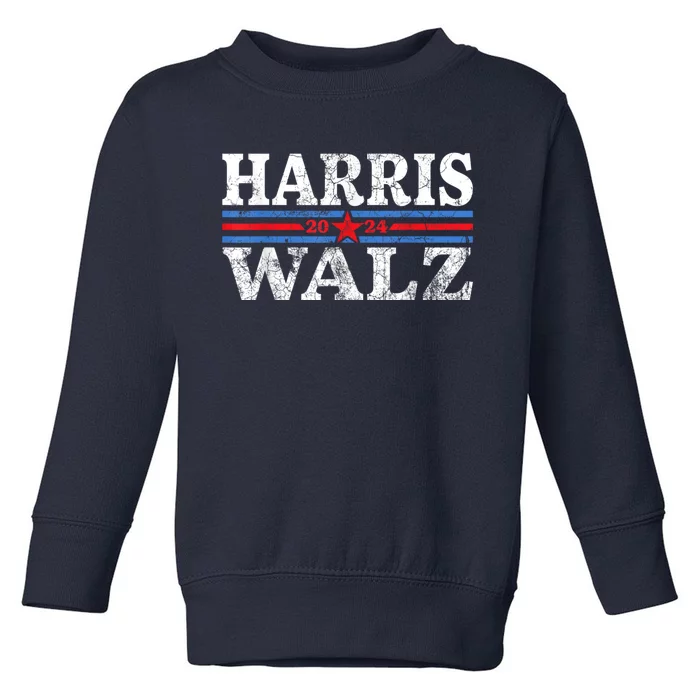 Harris Walz Waltz 2024 Vintage Style Kamala Harris Tim Walz Toddler Sweatshirt