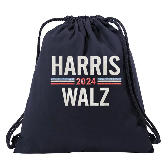 Harris Walz Waltz 2024 Vintage Style Kamala Harris Tim Walz Drawstring Bag