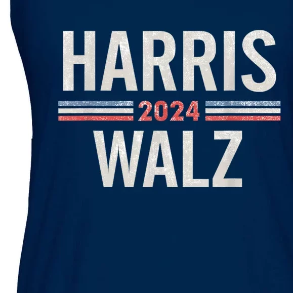 Harris Walz Waltz 2024 Vintage Style Kamala Harris Tim Walz Ladies Essential Flowy Tank