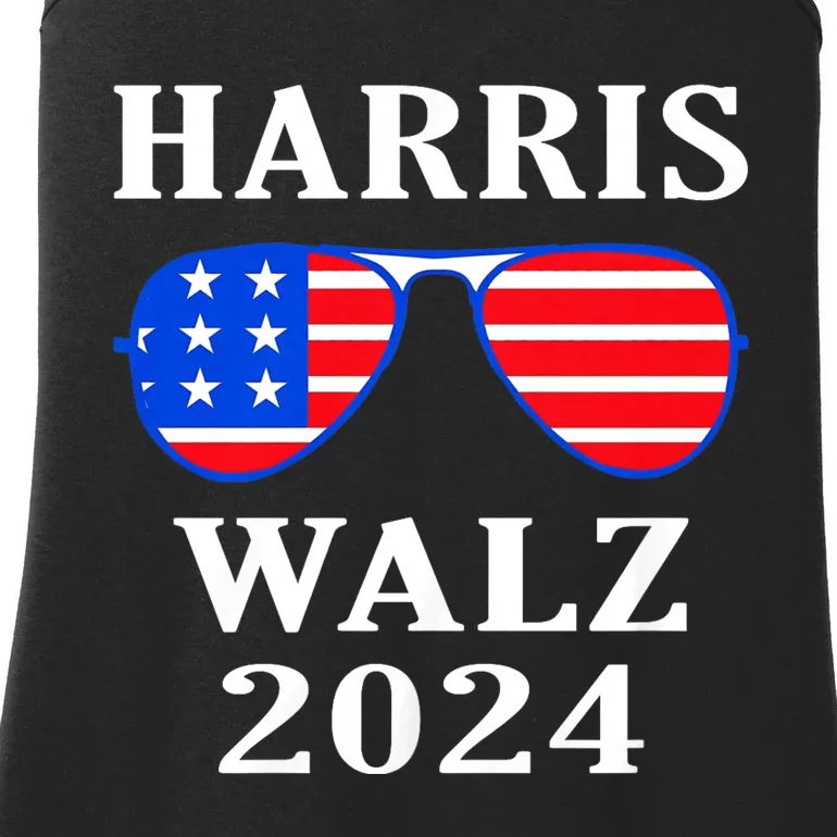 Harris Walz Waltz 2024 Kamala Harris Waltz American Flag Ladies Essential Tank