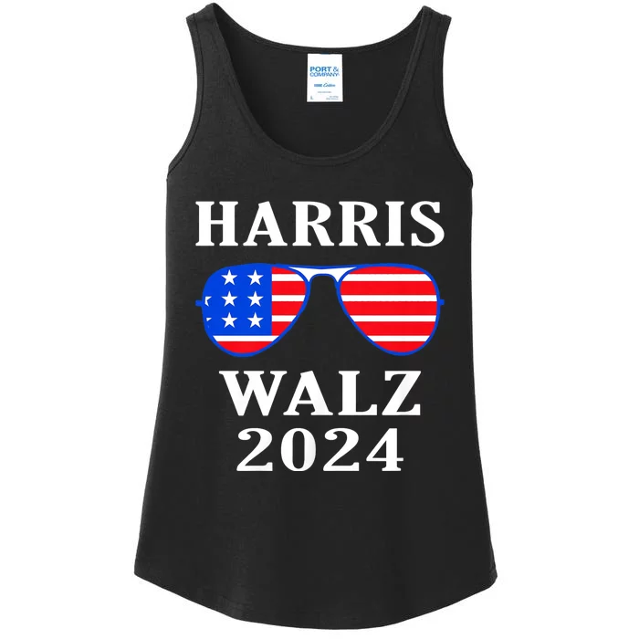 Harris Walz Waltz 2024 Kamala Harris Waltz American Flag Ladies Essential Tank