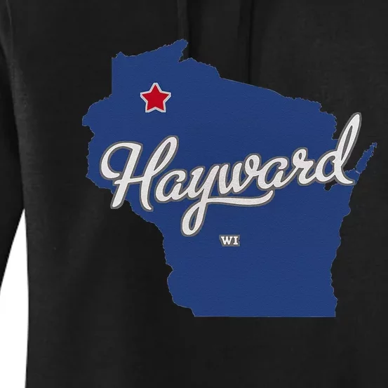 Hayward Wisconsin WI Map Women's Pullover Hoodie