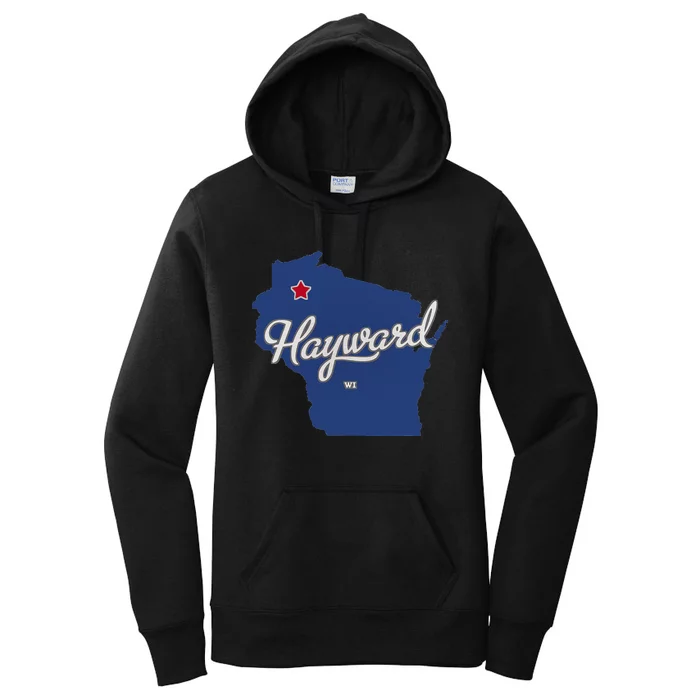 Hayward Wisconsin WI Map Women's Pullover Hoodie