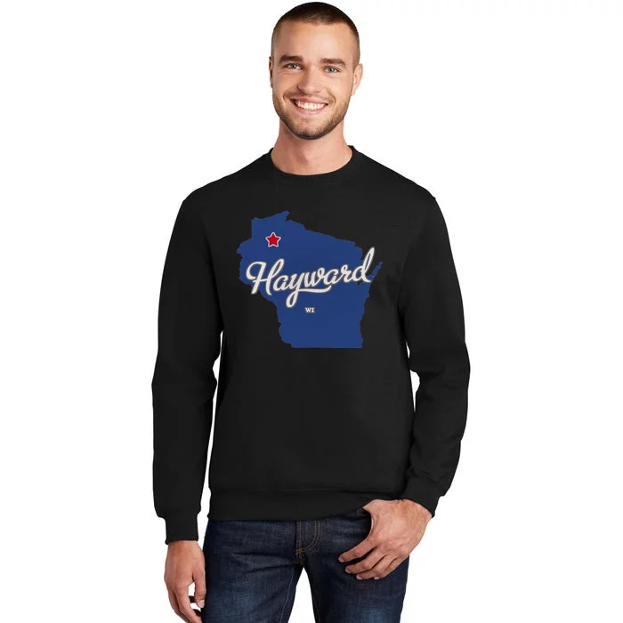 Hayward Wisconsin WI Map Tall Sweatshirt