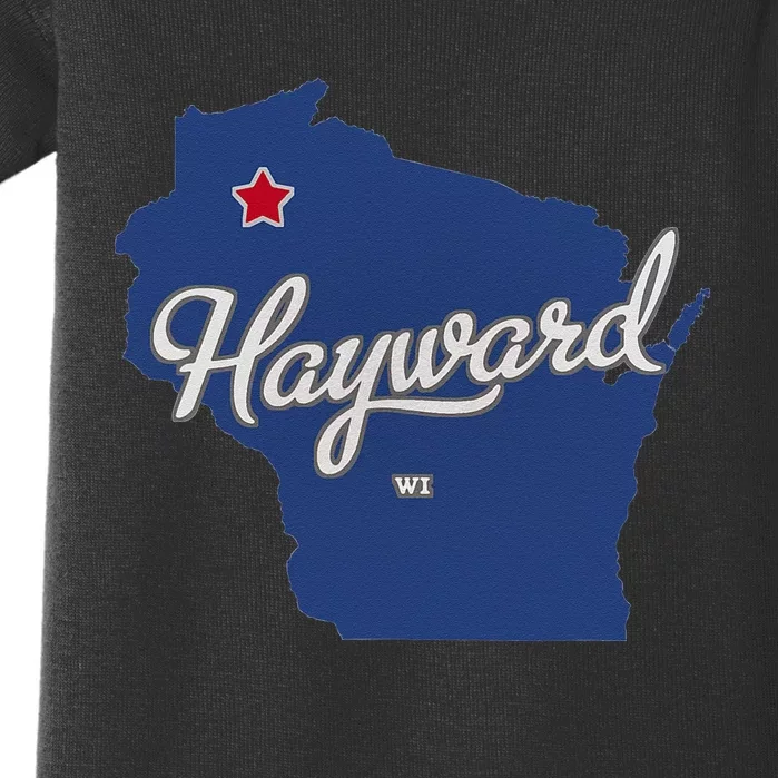 Hayward Wisconsin WI Map Baby Bodysuit