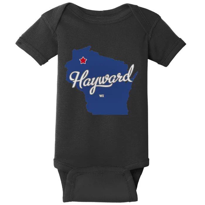 Hayward Wisconsin WI Map Baby Bodysuit