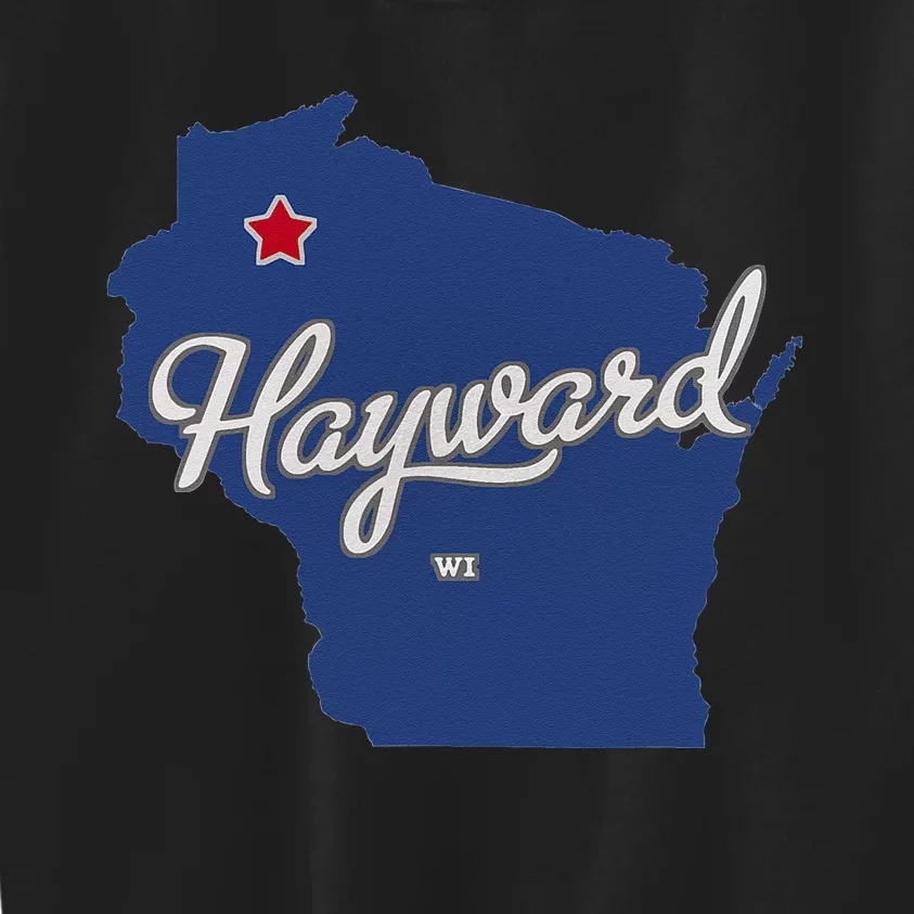 Hayward Wisconsin WI Map Kids Sweatshirt