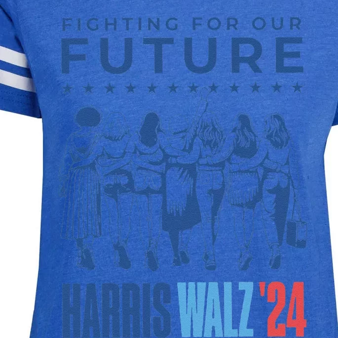 Harris Walz Waltz 2024 Harris Walz Future Button Election Gift Enza Ladies Jersey Football T-Shirt