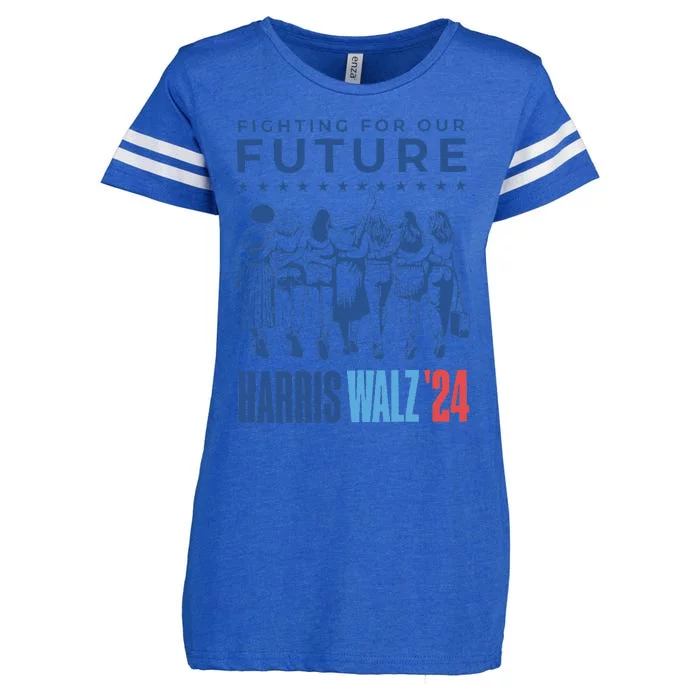 Harris Walz Waltz 2024 Harris Walz Future Button Election Gift Enza Ladies Jersey Football T-Shirt