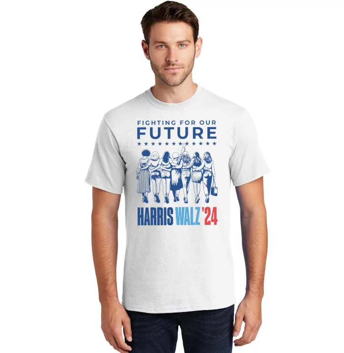 Harris Walz Waltz 2024 Harris Walz Future Button Election Gift Tall T-Shirt