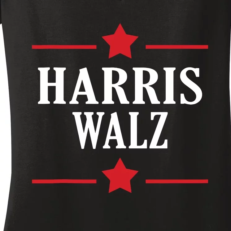 Harris Walz Waltz Democrats 2024 Kamala Harris Tim Walz Women's V-Neck T-Shirt