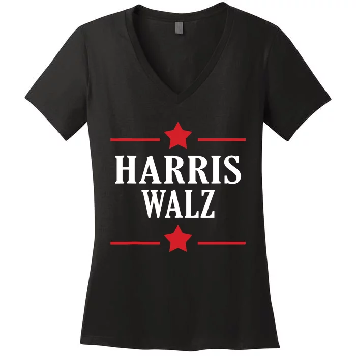 Harris Walz Waltz Democrats 2024 Kamala Harris Tim Walz Women's V-Neck T-Shirt