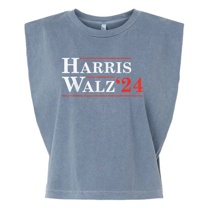 Harris Walz Waltz 2024 Vintage Style Kamala Harris Tim Walz Garment-Dyed Women's Muscle Tee