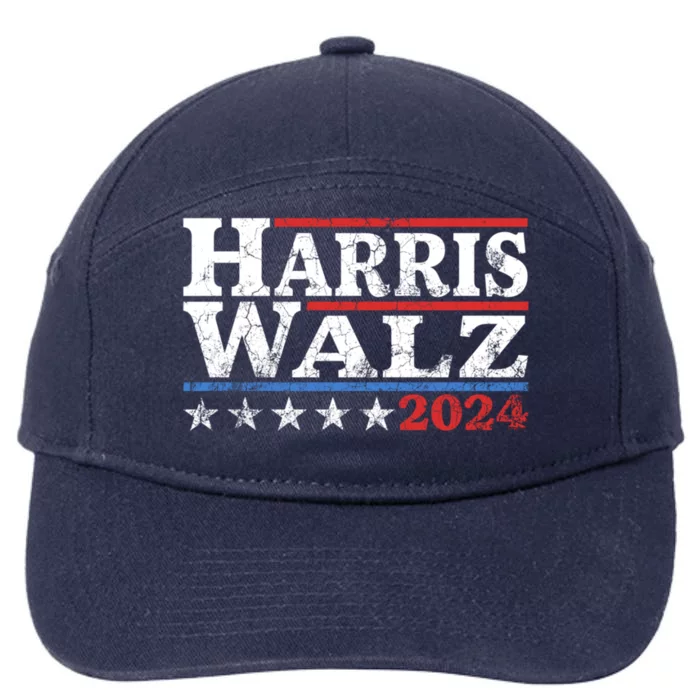 Harris Walz Waltz 2024 Vintage Style Kamala Harris Tim Walz 7-Panel Snapback Hat