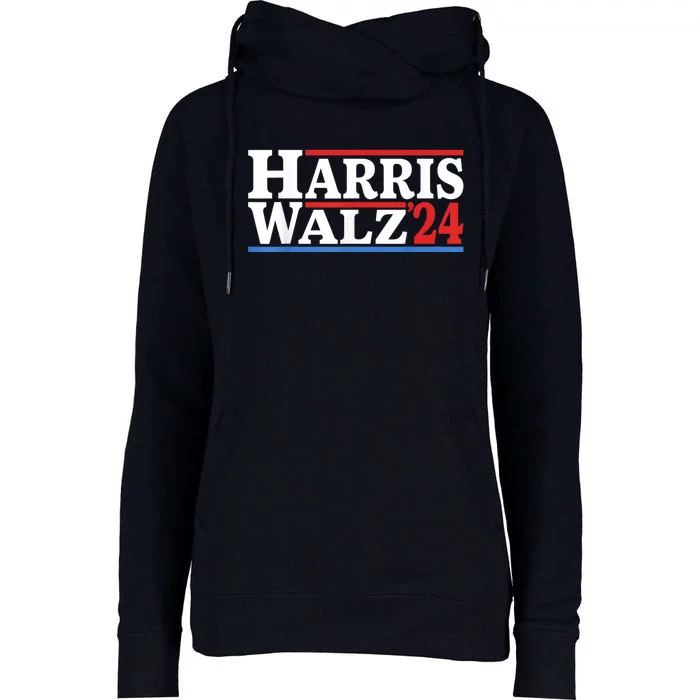 Harris Walz Waltz 2024 Vintage Style Kamala Harris Tim Walz Womens Funnel Neck Pullover Hood