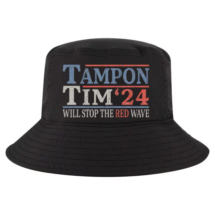 Harris Walz Waltz Tampon Tim Will Stop The Red Wave 2024 Cool Comfort Performance Bucket Hat