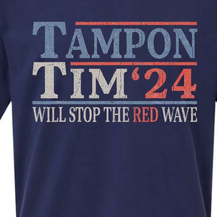 Harris Walz Waltz Tampon Tim Will Stop The Red Wave 2024 Sueded Cloud Jersey T-Shirt