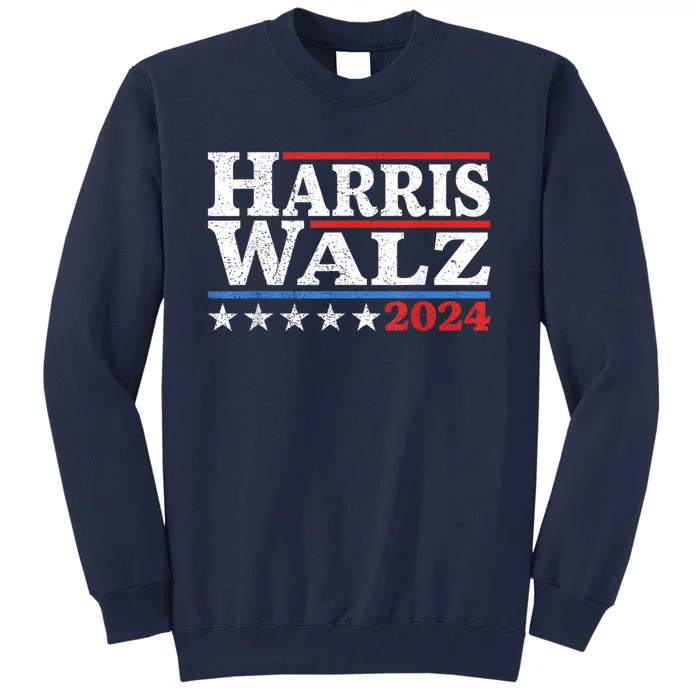 Harris Walz Waltz 2024 Vintage Style Kamala Harris Tim Walz Tall Sweatshirt