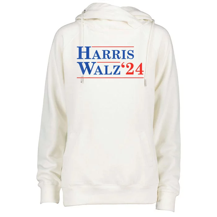 Harris Walz Waltz 2024 Vintage Style Kamala Harris Tim Walz Womens Funnel Neck Pullover Hood