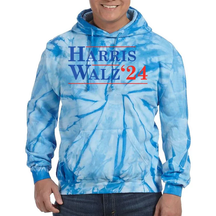 Harris Walz Waltz 2024 Vintage Style Kamala Harris Tim Walz Tie Dye Hoodie