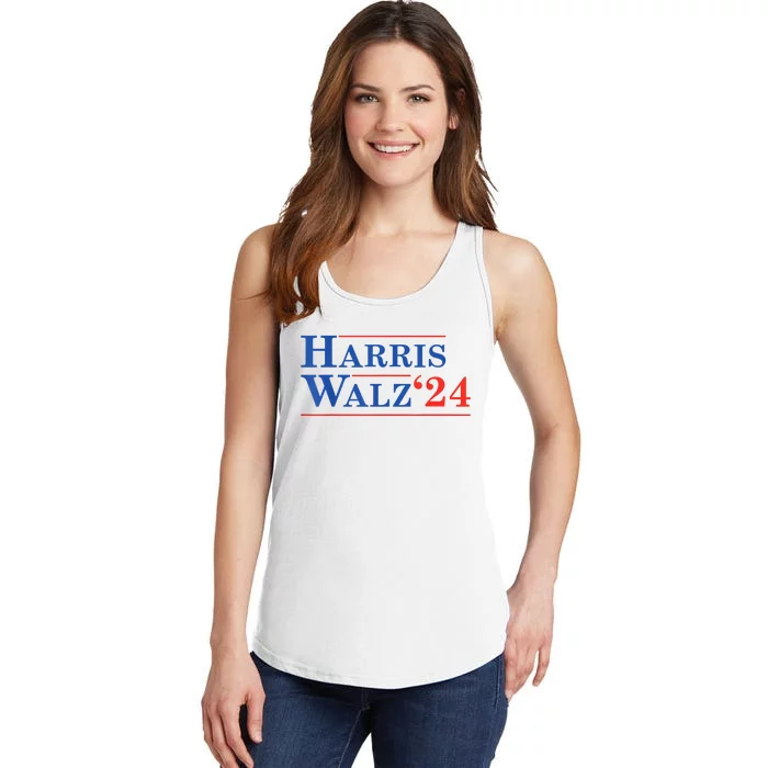 Harris Walz Waltz 2024 Vintage Style Kamala Harris Tim Walz Ladies Essential Tank