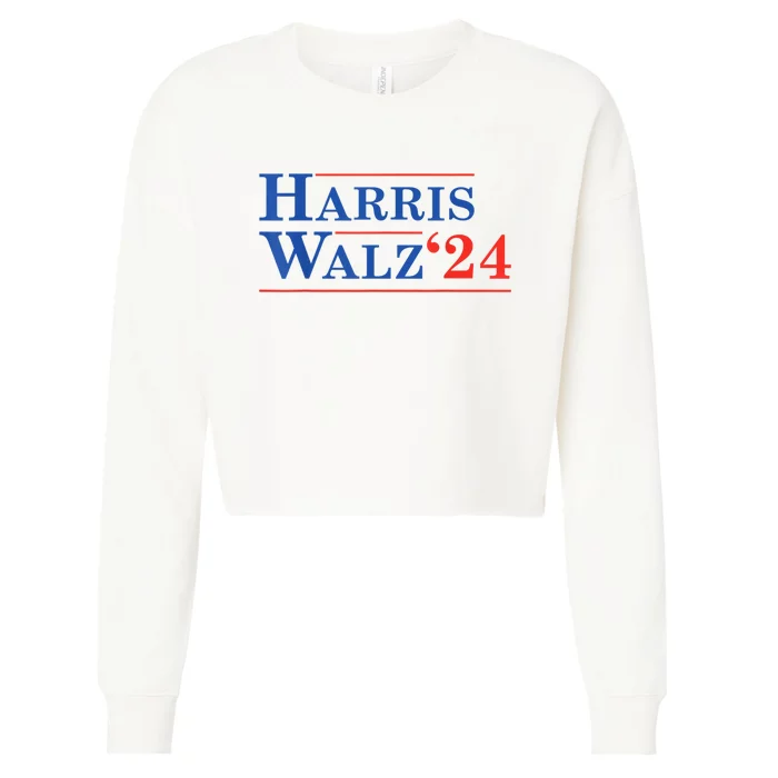 Harris Walz Waltz 2024 Vintage Style Kamala Harris Tim Walz Cropped Pullover Crew