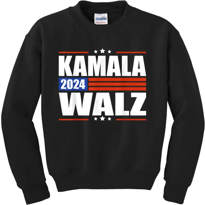 Harris Walz Waltz 2024 Vintage Style Kamala Harris Tim Walz Kids Sweatshirt