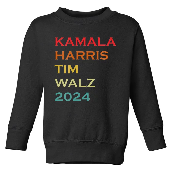 Harris Walz Waltz 2024 Vintage Style Kamala Harris Tim Walz Toddler Sweatshirt