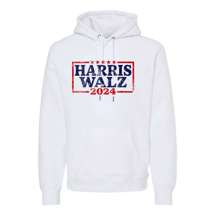 Harris Walz Waltz 2024 Vintage Style Kamala Harris Tim Walz Premium Hoodie