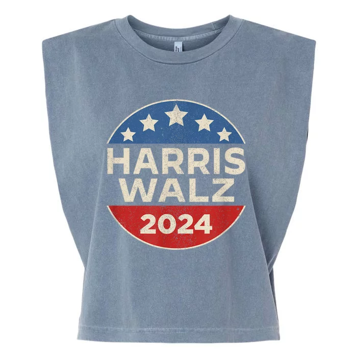 Harris Walz Waltz 2024 Vintage Style Kamala Harris Tim Walz Garment-Dyed Women's Muscle Tee