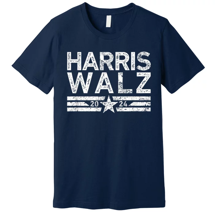 Harris Walz Waltz 2024 Vintage Style Kamala Harris Tim Walz Premium T-Shirt