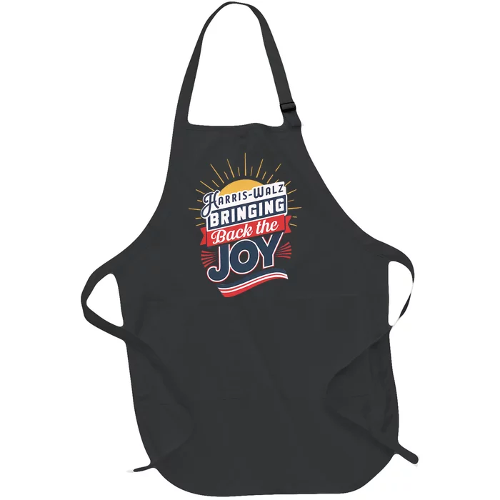 Harris Walz Waltz Bringing Back The Joy President 2024 Full-Length Apron With Pocket