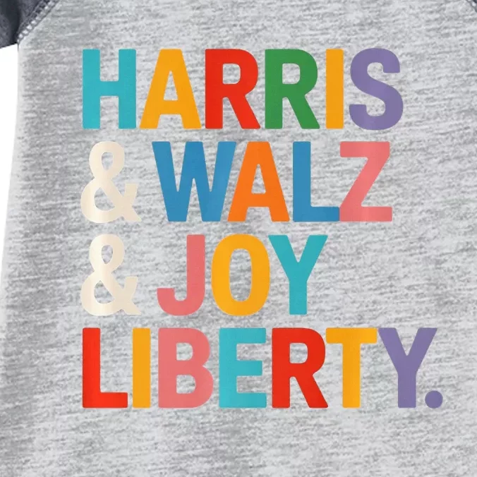 Harris Walz Waltz 2024 Harris Walz Joy Liberty Infant Baby Jersey Bodysuit